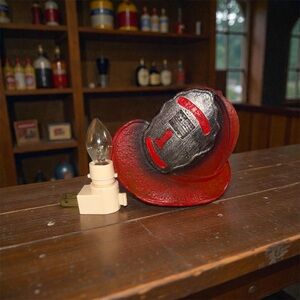 Red Firefighter Helmet night light Decoration
